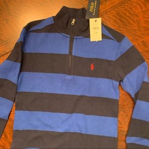 3/4 zip rugby stripe